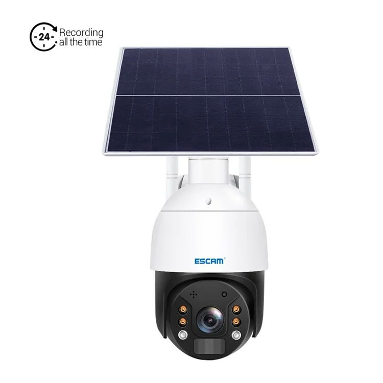 Escam QF624 1080p WiFi -kamera Cloud Storage PT WiFi Batterie PIR Alarm IP -kamera Mit Solarpanel Home Security Monitor -kamera Unterstützung 24 Stunden Aufnahme IP66 Wasserdicht