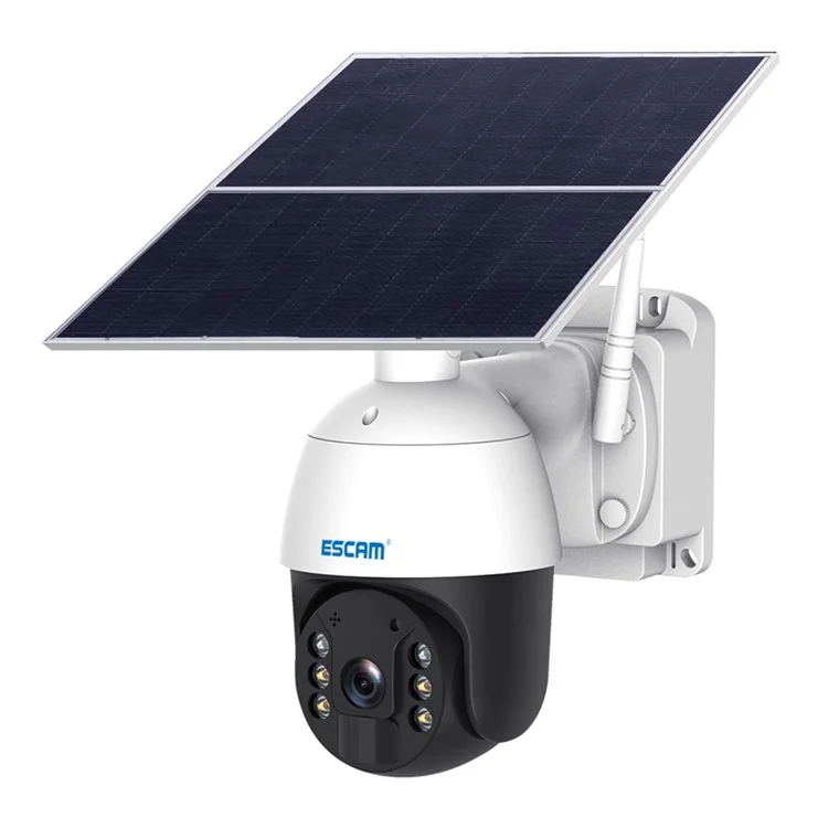 ESCAM QF724 Solar Power 3.0MP Camera Two-way Audio Talk PIR Night Vision Surveillance PT Camera - EU Plug