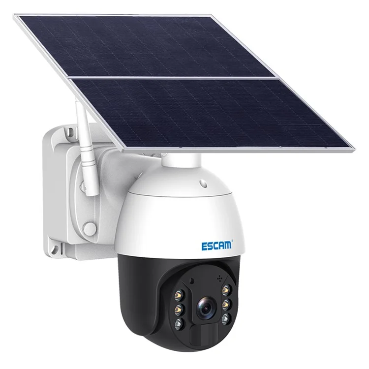 ESCAM QF724 Solar Power 3.0MP Camera Two-way Audio Talk PIR Night Vision Surveillance PT Camera - EU Plug