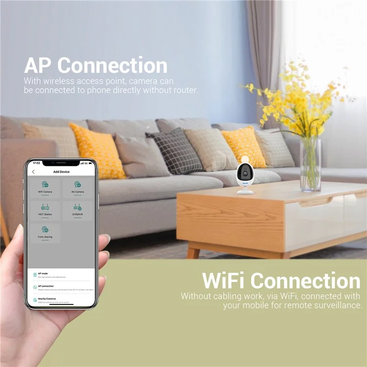 ESCAM QF006 Sicherheitskamera 3MP HD Innen Haustier Baby Monitor Zwei-Wege-Audio Bewegungserkennung - EU-Stecker