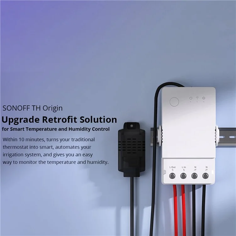 SONOFF TH Origin THR316 16A Max Smart Temperature and Humidity Monitoring Switch Temperature Humidity Sensor for Home, Swimming Pool, Greenhouse