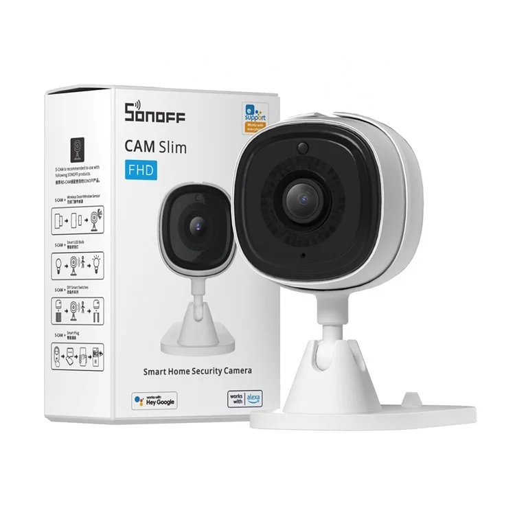 SONOFF CAM Slim Smart Home Sicherheitskamera mit Zwei-Wege-Audio, 1080P HD-Monitor-Kamera, Unterstützung für Ultra-Klar-Nachtsicht