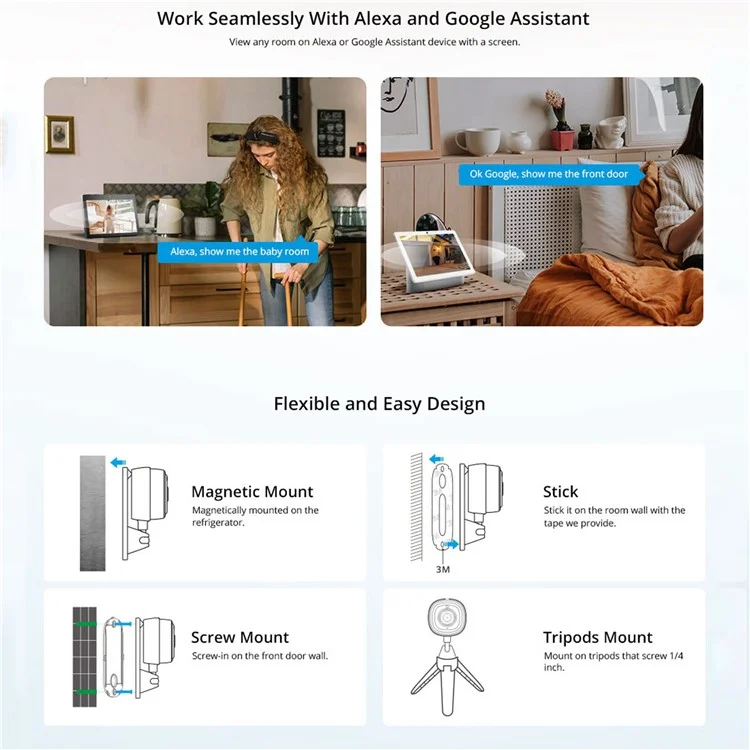 SONOFF CAM Slim Smart Home Sicherheitskamera mit Zwei-Wege-Audio, 1080P HD-Monitor-Kamera, Unterstützung für Ultra-Klar-Nachtsicht
