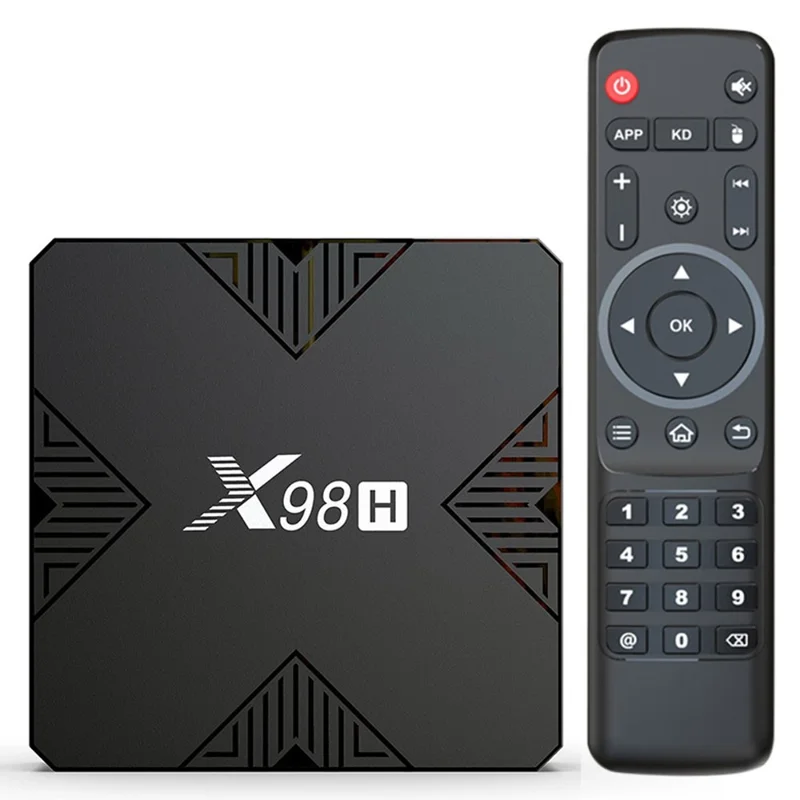 X98H Android TV Box 12.0 Allwinner H618 Quad-Core Streaming Media Player Support Dual WiFi 2.4GHz / 5GHz 4K Output 100M LAN Ethernet (4G+32G) - US Plug