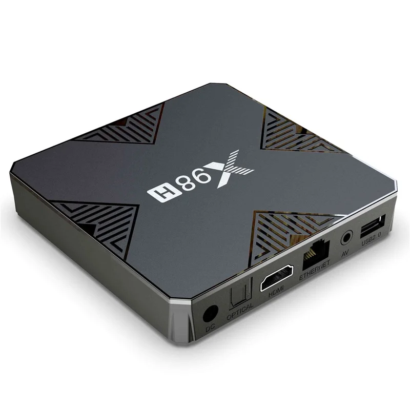 X98H Android TV Box 12.0 Allwinner H618 Quad-Core Streaming Media Player Support Dual WiFi 2.4GHz / 5GHz 4K Output 100M LAN Ethernet (4G+32G) - US Plug