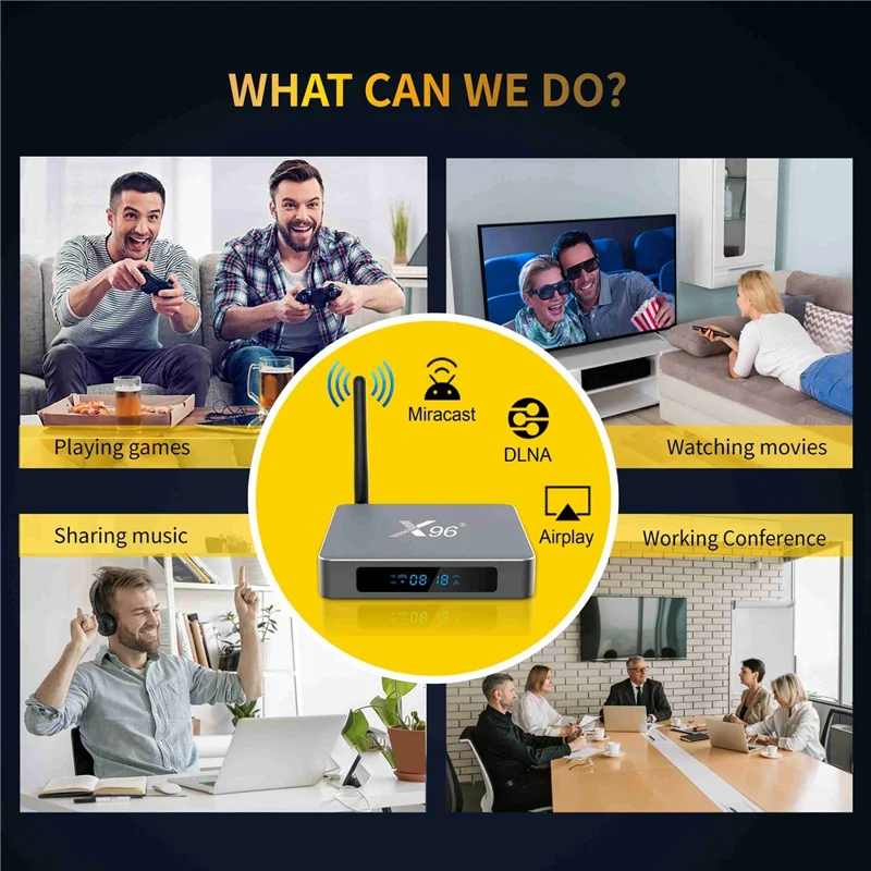 X96 X9 Smart Android TV Box 8K 1000M Amlogic S922X 2.4G / 5G Dual WiFi 4K Media Player DDR4 4GB 32GB Set Top Box - EU Plug