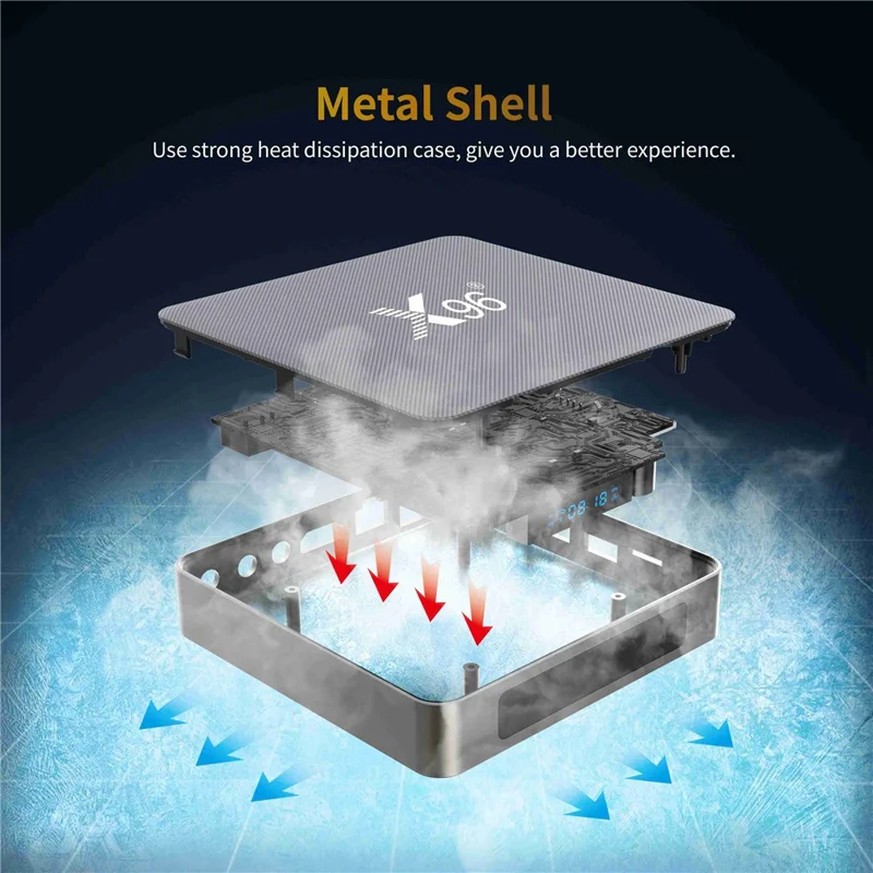 X96 X9 Smart Android TV Box 8K 1000M Amlogic S922X 2.4G / 5G Dual WiFi 4K Media Player DDR4 4GB 32GB Set Top Box - EU Plug