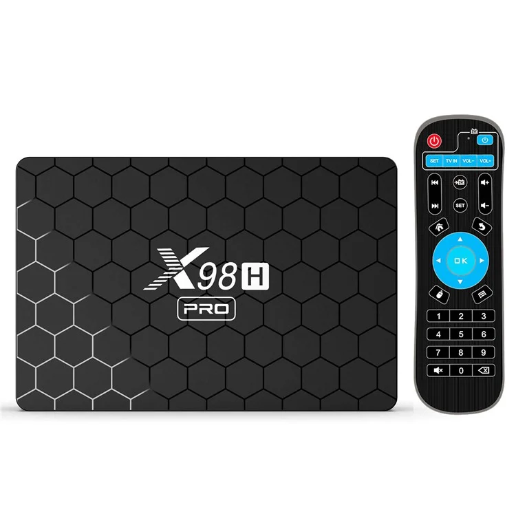 X98H Pro Android 12 Smart TV Box Allwinner H618 Четырехъядерный 2,4 Ггц 5,8 Ггц Двойной Диапазон Wi-fi Support 6K Video Output Diret Control (2G+16G) - au Plug