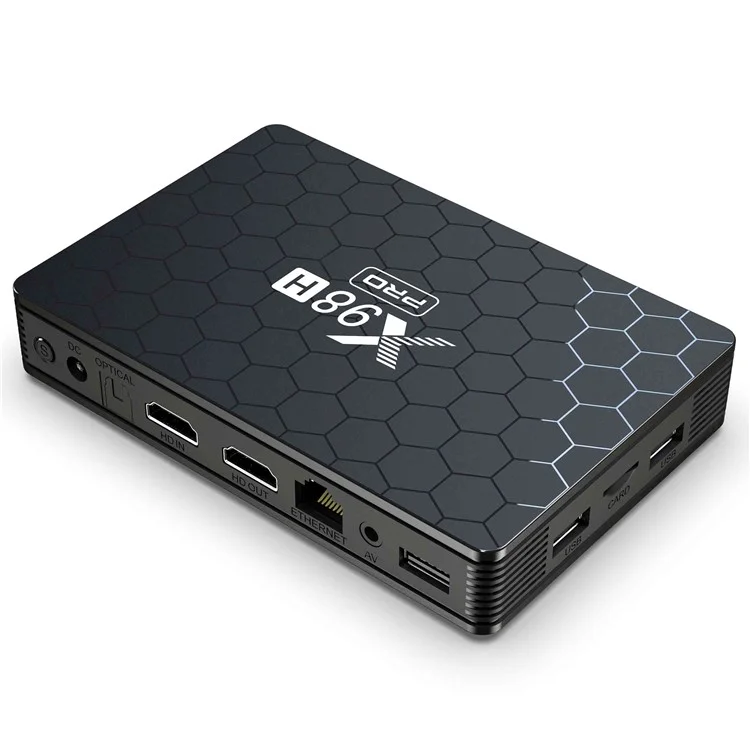 X98H Pro 2.4G / 5,8g Dual-Band Wi-fi6 Android 12 Smart TV Box Allwinner H618 1000M Ethernet Четырехъядерный 6K Video Output Media Player (4G+64G) - Великобритания