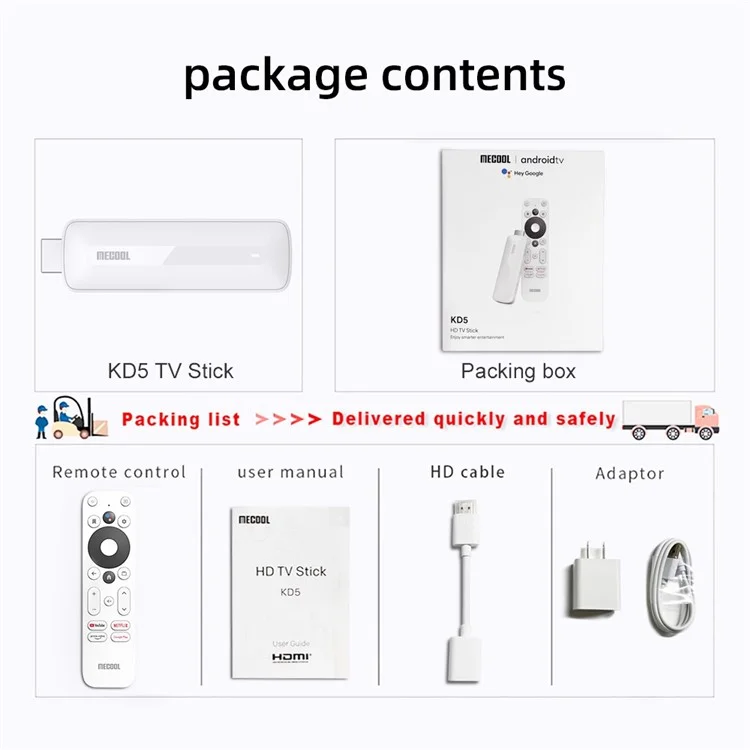 Mecool KD5 Smart TV-приставка Android 11 ATV с сертификацией Google, процессор Amlogic S805X2, 1 ГБ 8 ГБ DDR4, 2,4 ГГц + 5 ГГц Wi-Fi, Bluetooth, AV1, ТВ-донгл (1+8 ГБ) - вилка AU