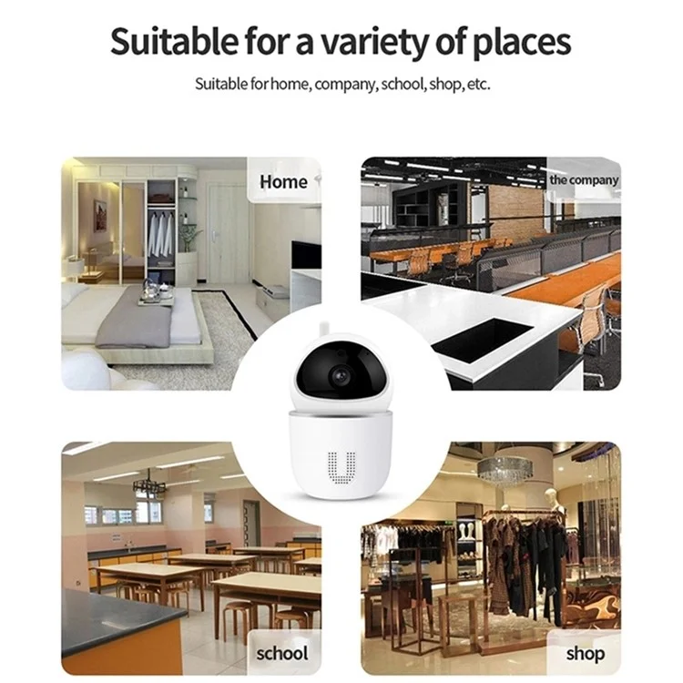 SK-ZA03 WiFi Wireless Security Camera Smart Tracking Monitor Camera 1080P (2.0MP) Webcam for Home, School, Shop - US Plug
