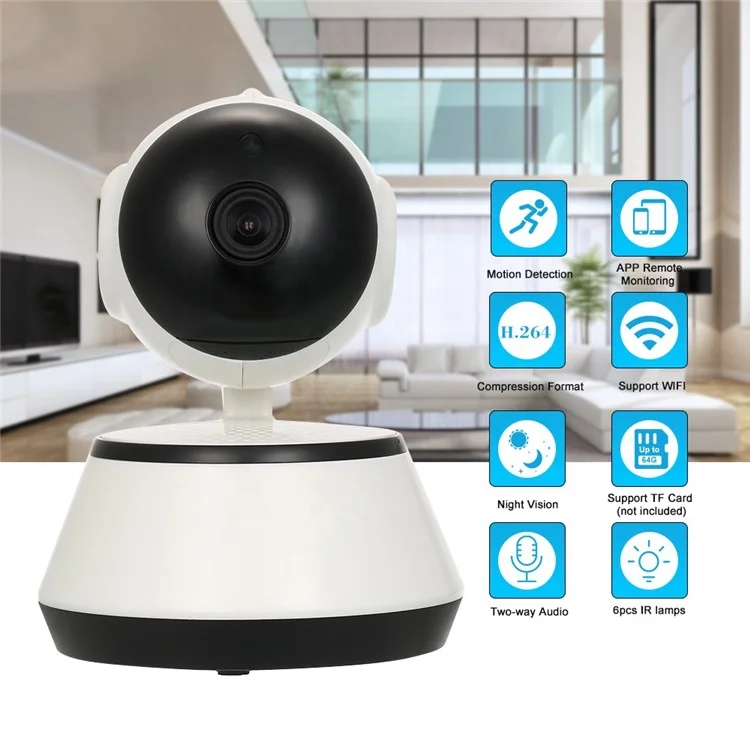 FY-H2-100 720P WiFi IP Camera Monitor Home Surveillance Two-Way Audio Wireless Webcam with Motion Detection Function - US Plug
