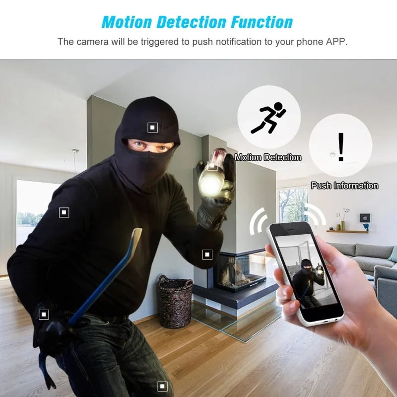 FY-H2-100 720P WiFi IP Camera Monitor Home Surveillance Two-Way Audio Wireless Webcam with Motion Detection Function - UK Plug