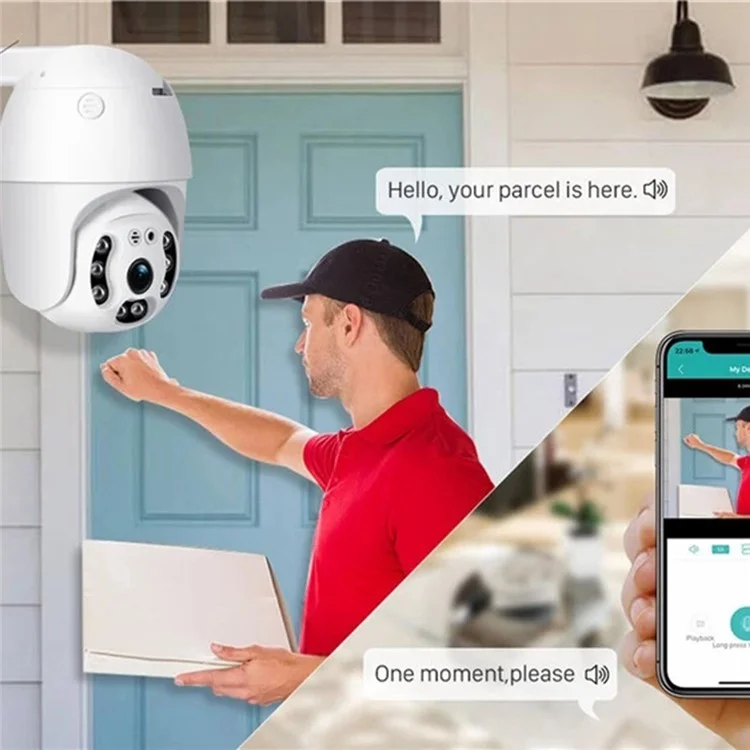 BES-P06 Home Surveillance Camera Full Color Night Vision Waterproof WiFi Camera Pet Baby Elderly Monitor for Indoor and Outdoor - UK Plug