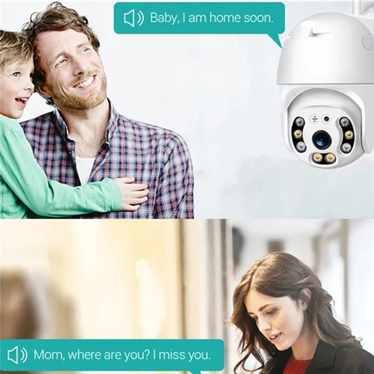 BES-P06 Waterproof Security 2MP Camera WiFi Smart Baby Home Monitor with Color Night Vision, Supports 2-Way Audio - AU Plug