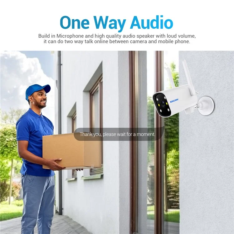 ESCAM PT301 3MP Motion Detection Camera WiFi One-Way Voice Webcam Intelligent Dual Light Source Night Vision H.265 Gimbal Control ONVIF Camera - US Plug