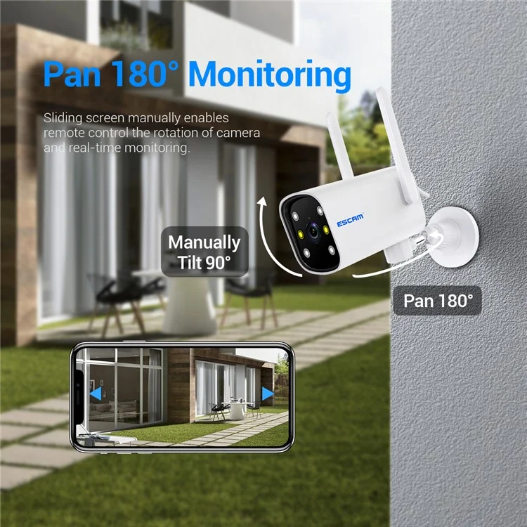 ESCAM PT301 3MP Motion Detection Camera WiFi One-Way Voice Webcam Intelligent Dual Light Source Night Vision H.265 Gimbal Control ONVIF Camera - US Plug