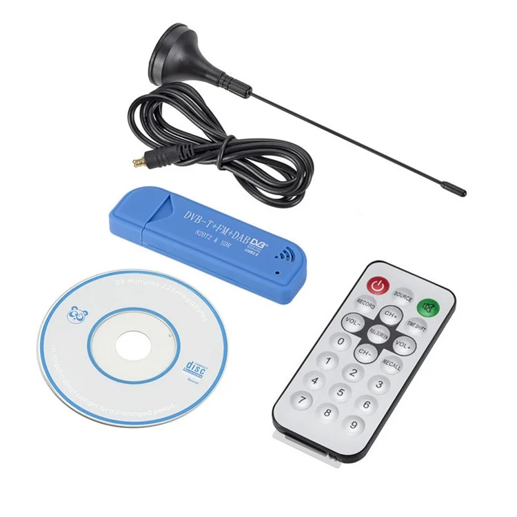 USB2.0 SDR+DAB+FM TV RTL2832U+R820T2 Palo de TV DVB-T Portátil Soporte Full-HD 1080P
