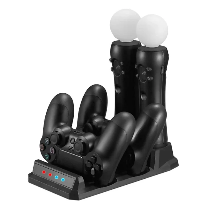 KJH-PS4PRO-04 For Snoy PlayStation4 / PlayStation Move Gamepad Controller Charger 4-Port Charging Dock Station Holder Stand Organizer