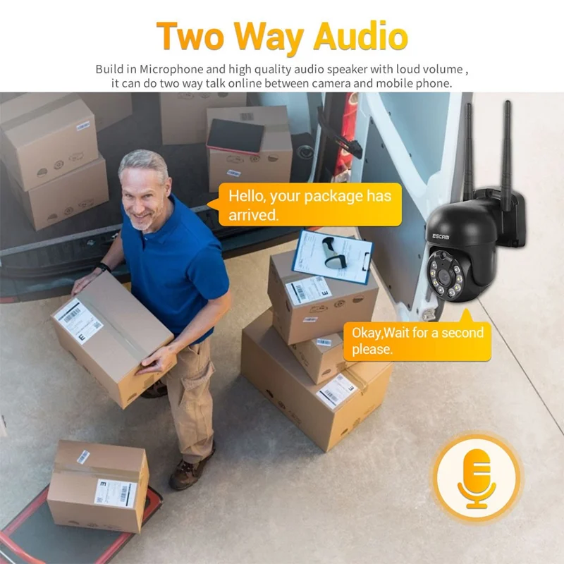 ESCAM WNK614 Wireless Camera Set HD 3MP Monitor Camera Support Two-Way Voice - EU Plug