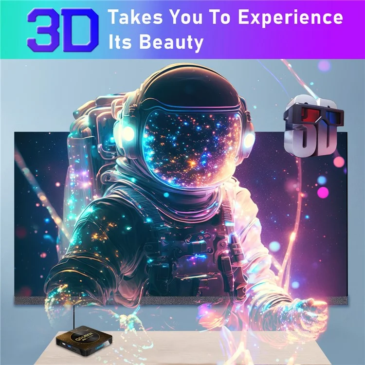 Boîtier TV Android 13.0 G96max 4+32 Go 8K Ultra HD avec WiFi 6, Bluetooth et télécommande (Certifié CE) - Prise US
