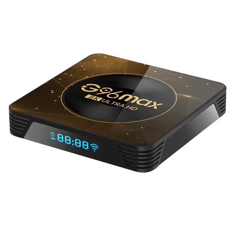 Boîtier TV Android 13.0 G96max 4+32 Go 8K Ultra HD avec WiFi 6, Bluetooth et télécommande (Certifié CE) - Prise US