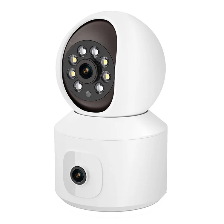 ESCAM QF010 2x2MP Câmera WiFi de Detecção de Movimento de Lente Dupla com Voz Bidirecional - Plugue dos EUA