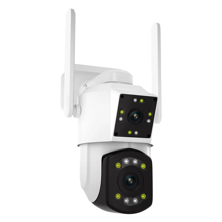 ESCAM PT210 2*3MP Dual-Lens Dual-Screen Monitor Camera Pan / Tilt Bi-Directional Two-Way Voice WiFi Camera - US Plug