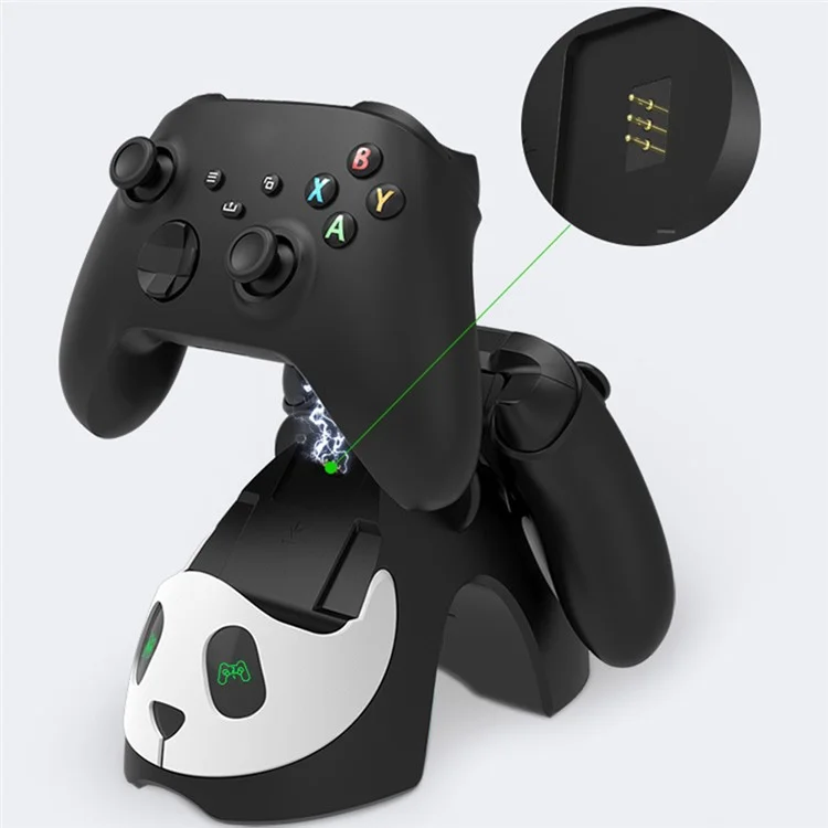 AOLION For Xbox Controller Charging Station Panda Design Charger Dock with Indicator