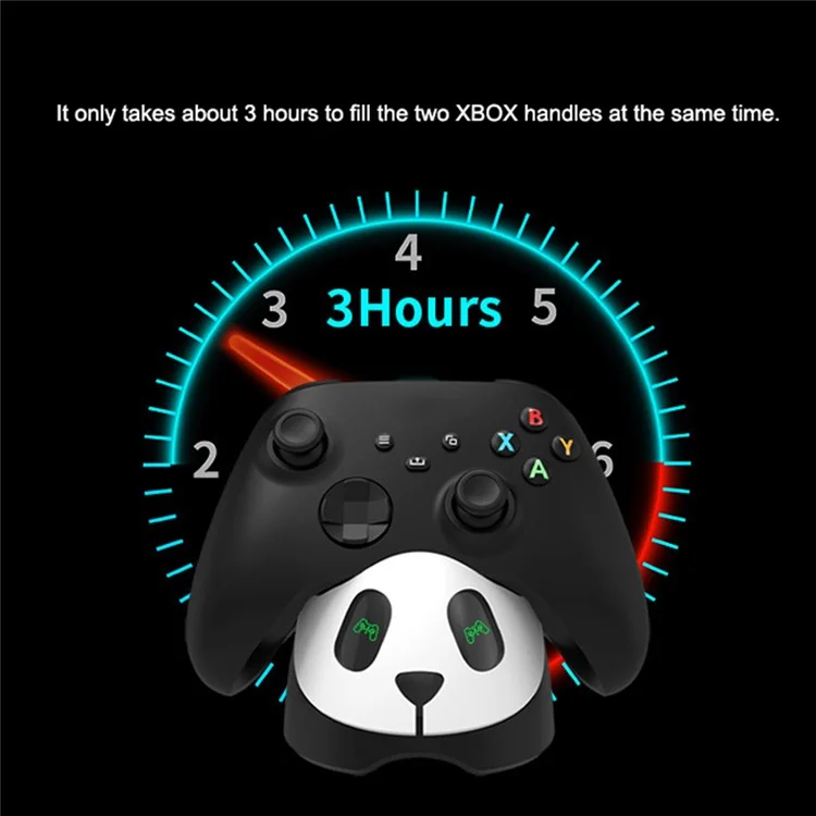 AOLION For Xbox Controller Charging Station Panda Design Charger Dock with Indicator