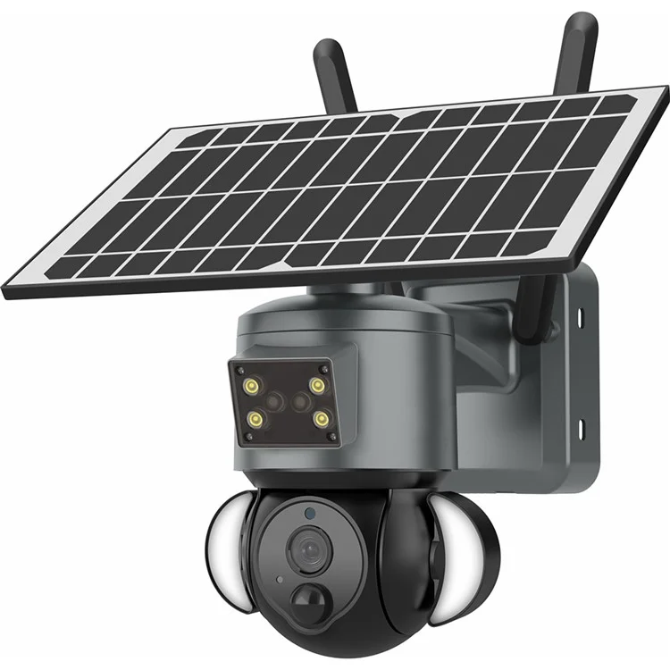 S528 Solar Battery Powered Floodlight PTZ Camera 3MP WiFi HD IR Night Vision Camera