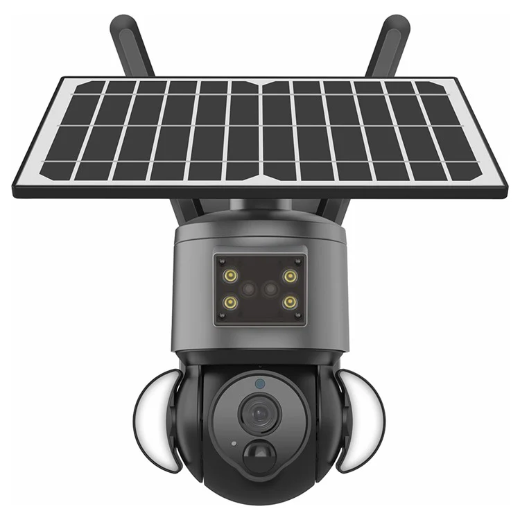 S528 Solar Battery Powered Floodlight PTZ Camera 3MP WiFi HD IR Night Vision Camera