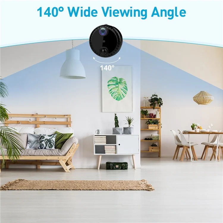 Cámara de red inalámbrica WiFi R10 para el hogar, monitor de vigilancia 4K HD con visión nocturna, cámara remota por teléfono móvil - Negro