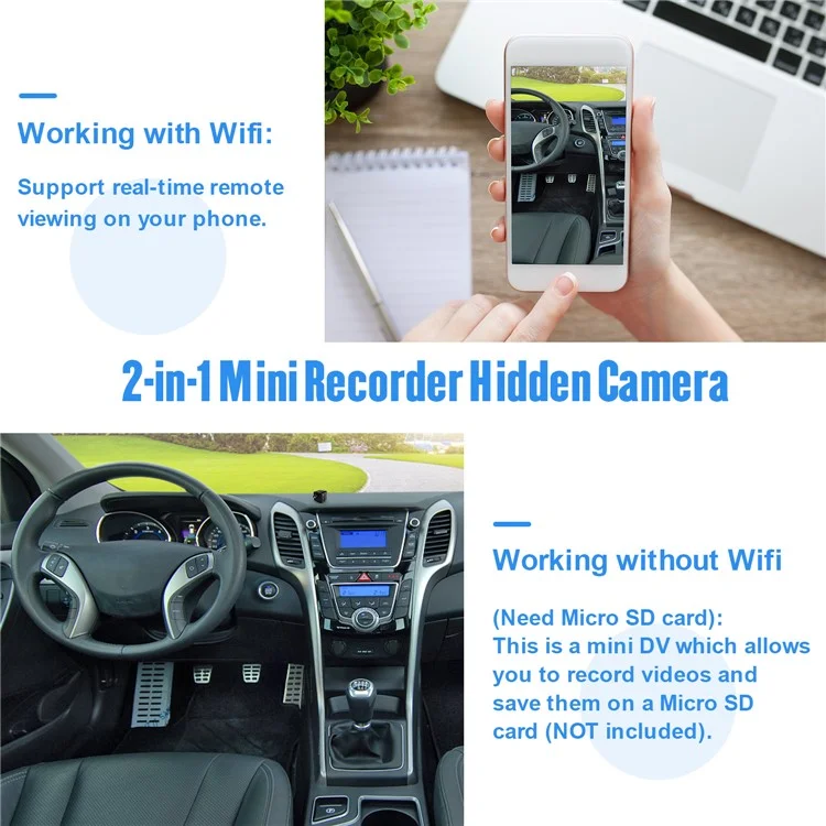 R89 Wireless WiFi Webcam Battery-Powered 4K HD Night Vision Camera Cell Phone Remote Monitor Camera for Home