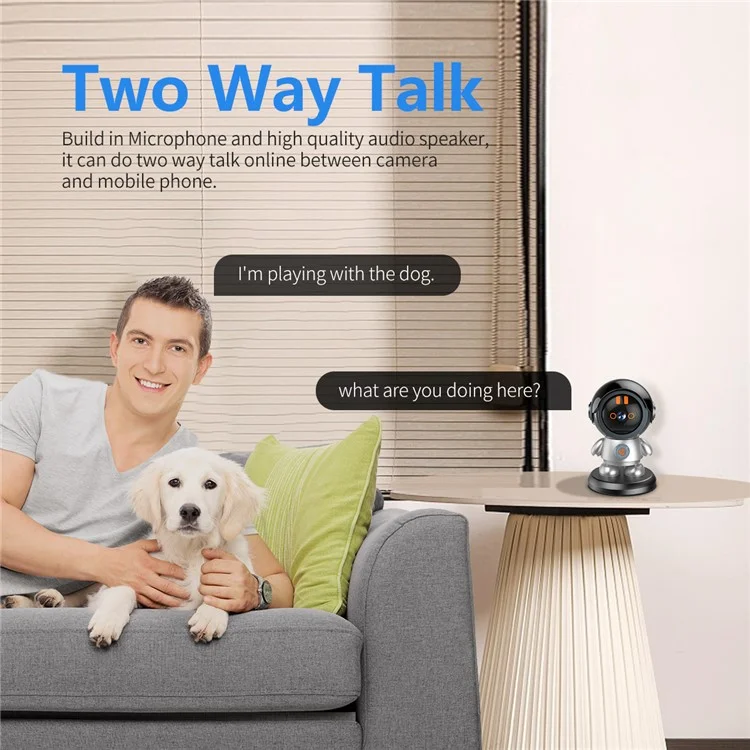 ESCAM PT302 3MP 1296P One Click Call Robotman H.265 WiFi IP Camera Home Security CCTV - EU Plug