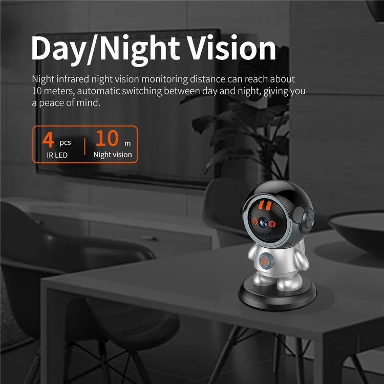 ESCAM PT302 3MP 1296P One Click Call Robotman H.265 WiFi IP Camera Home Security CCTV - EU Plug