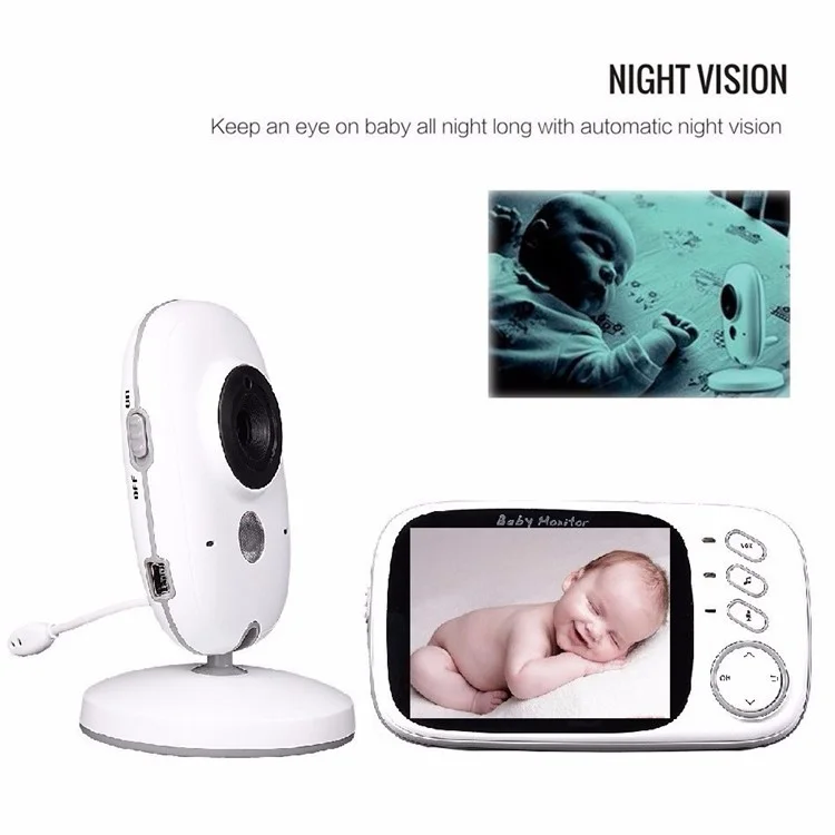 3.2 inch TFT LCD Screen Wireless Baby Care Monitor Camera Indoor Home Two Way Audio HD Camera - UK Plug