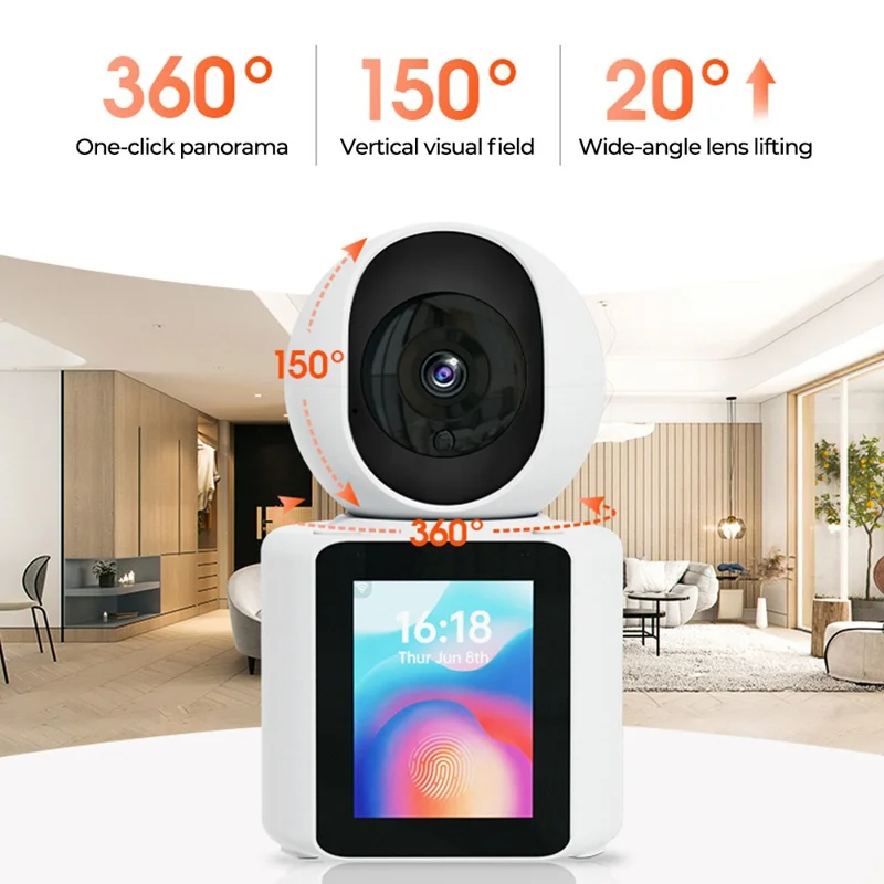 SXT003 2.8-inch IPS Display AI Camera Monitor Two-Way Video Surveillance Camera APP Control - UK Plug