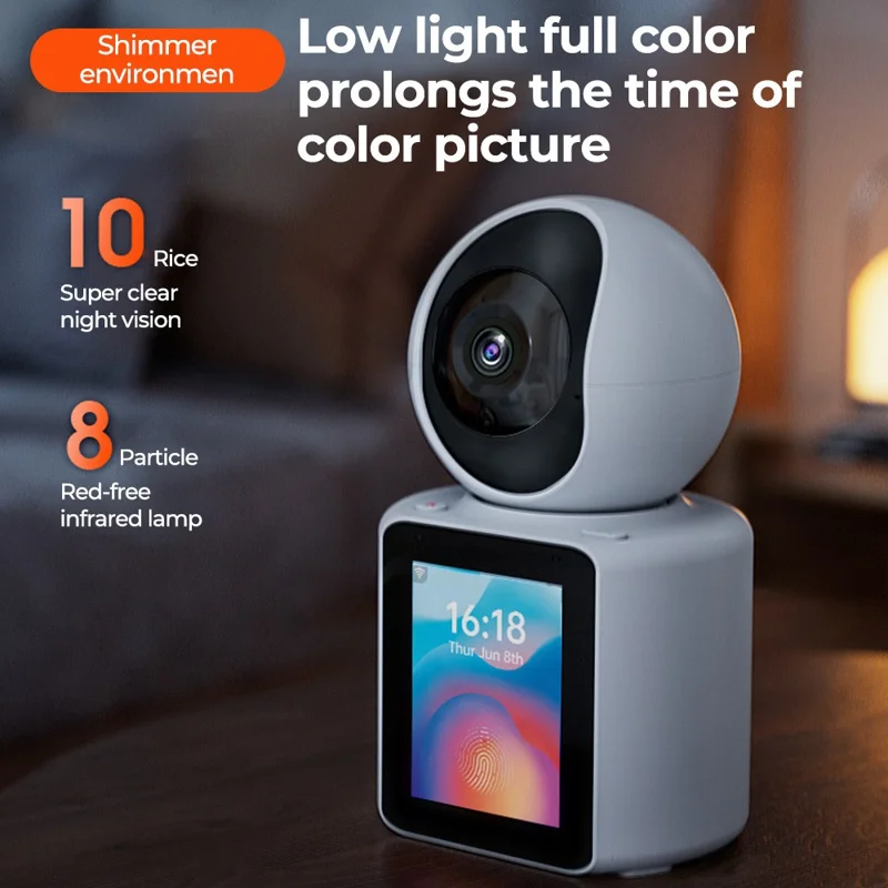 SXT003 2.8-inch IPS Display AI Camera Monitor Two-Way Video Surveillance Camera APP Control - UK Plug