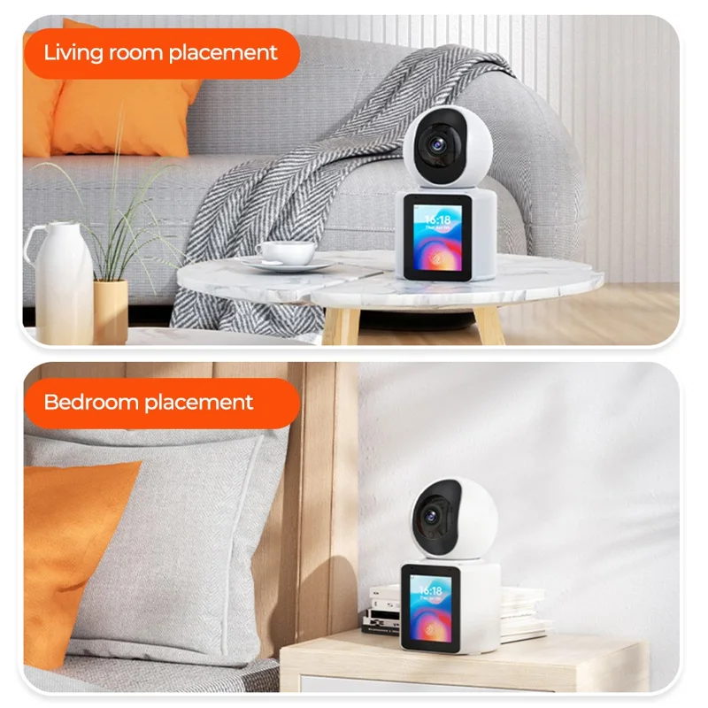 SXT003 2.8-inch IPS Display AI Camera Monitor Two-Way Video Surveillance Camera APP Control - UK Plug