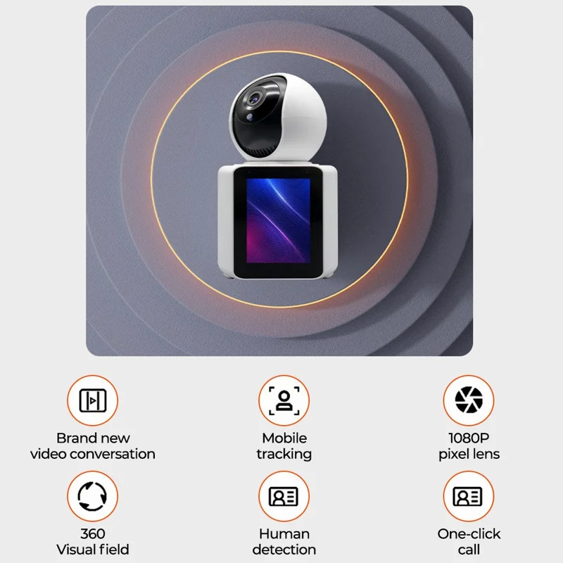 SXT003 2.8-inch IPS Display AI Camera Monitor Two-Way Video Surveillance Camera APP Control - UK Plug