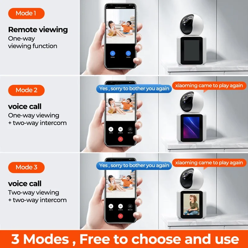 SXT003 2.8-inch IPS Display AI Camera Monitor Two-Way Video Surveillance Camera APP Control - UK Plug