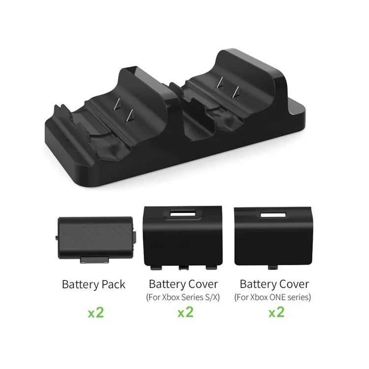 DOBE TYX-532X Para Xbox Series S / X Controlador Dock de Carregamento Dual Gamepad Carregador Stand com Dual Battery Pack - Preto