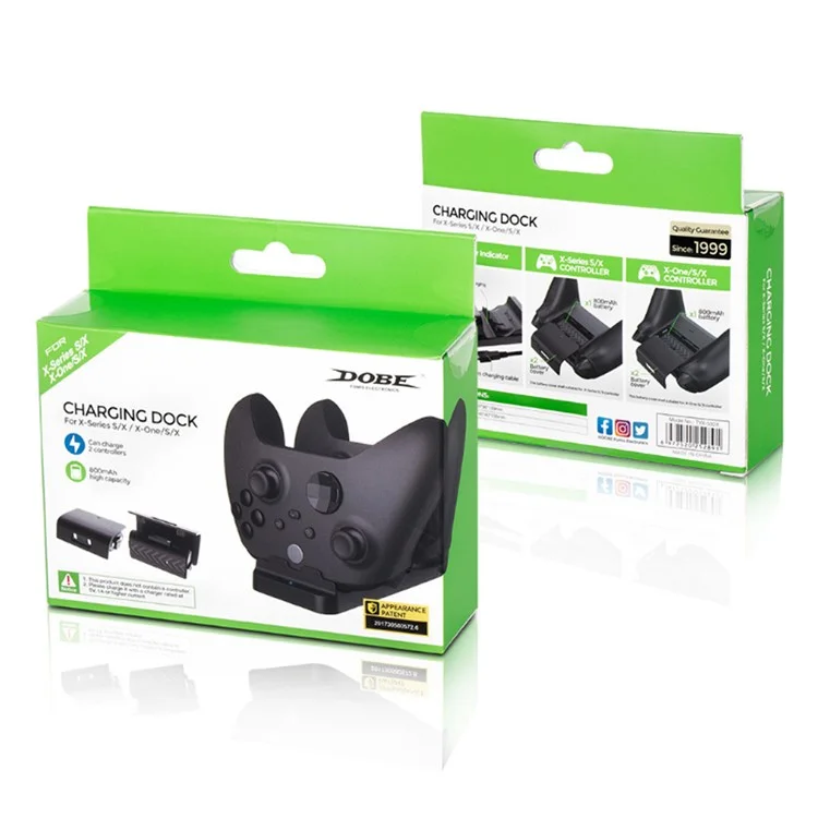 DOBE TYX-532X Para Xbox Series S / X Controlador Dock de Carregamento Dual Gamepad Carregador Stand com Dual Battery Pack - Preto