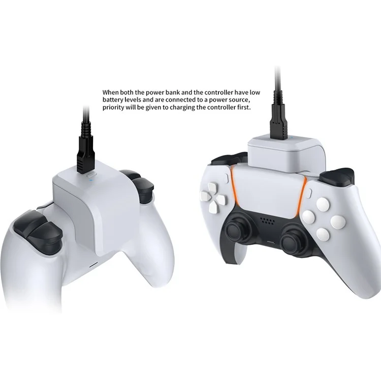 DOBE TP5-3503 Pour PS5 / PS5 DualSense Edge Contrôleur 1600mAh Batterie Pack Gamepad Power Bank Batterie Externe