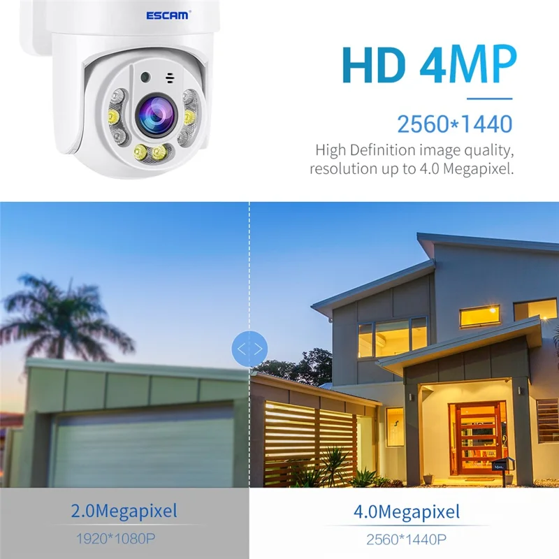ESCAM TY114 Tuya H.265 Wireless WiFi Camera 4MP Two-Way Voice Night Vision Camera with Motion Detection - EU Plug