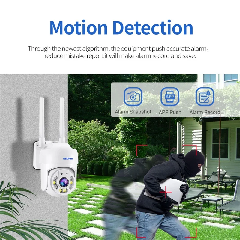 ESCAM TY114 Tuya H.265 Wireless WiFi Camera 4MP Two-Way Voice Night Vision Camera with Motion Detection - EU Plug