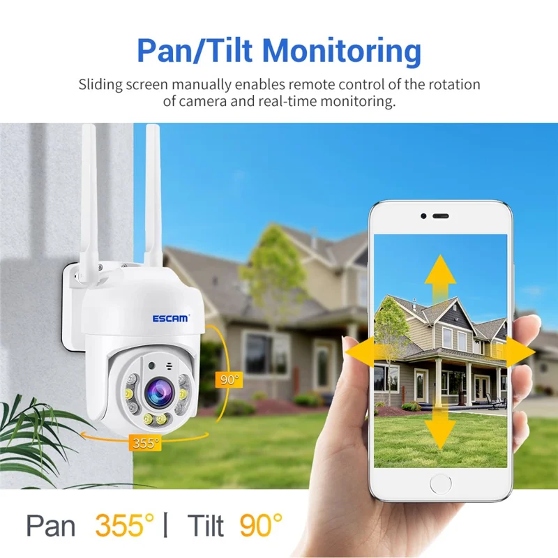 ESCAM TY114 Tuya H.265 Wireless WiFi Camera 4MP Two-Way Voice Night Vision Camera with Motion Detection - EU Plug