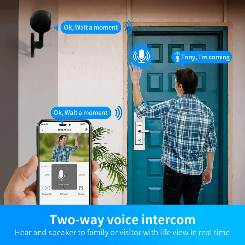 A4 HD WiFi Webcam HD Infrared Night Vision Camera Monitor Support Two-Way Voice - Black