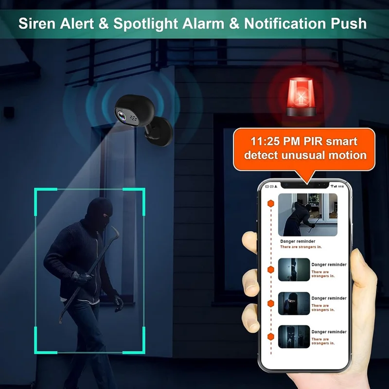 A4 HD WiFi Webcam HD Infrared Night Vision Camera Monitor Support Two-Way Voice - Black